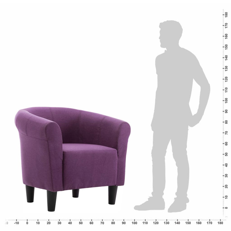 vidaXL Armchair Purple Fabric