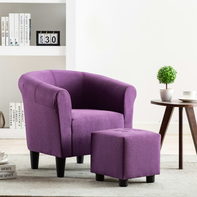 vidaXL Armchair Purple Fabric