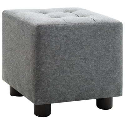 vidaXL 2 Piece Armchair and Stool Set Dark Grey Fabric