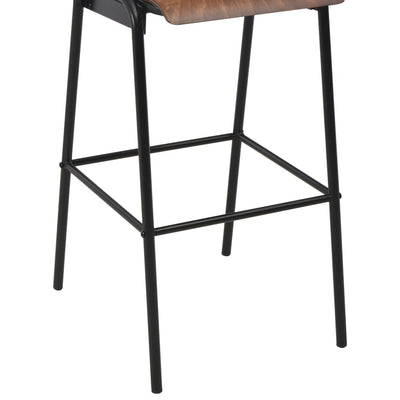 vidaXL Bar Chairs 2 pcs Black Solid Plywood Steel