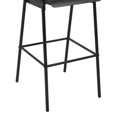 vidaXL Bar Chairs 2 pcs Black Solid Plywood Steel