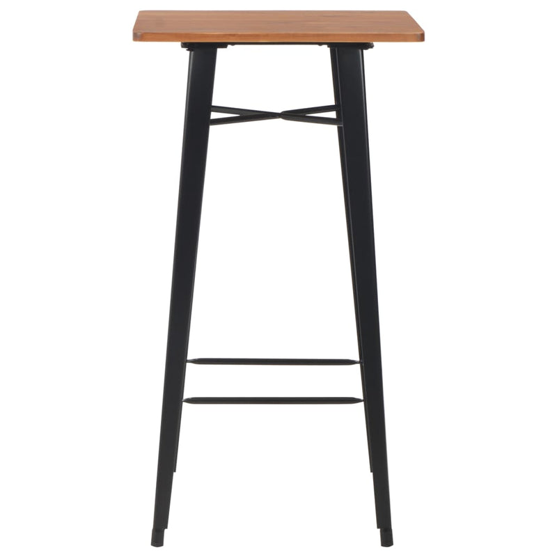 vidaXL Bar Table Black 60x60x108 cm Solid Pine Wood Steel