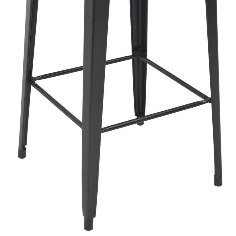 vidaXL Bar Table Black 60x60x108 cm Solid Pine Wood Steel