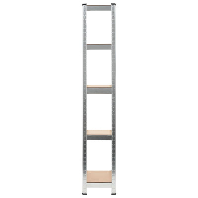 vidaXL 5-Layer Storage Shelf Silver Steel&Engineered Wood