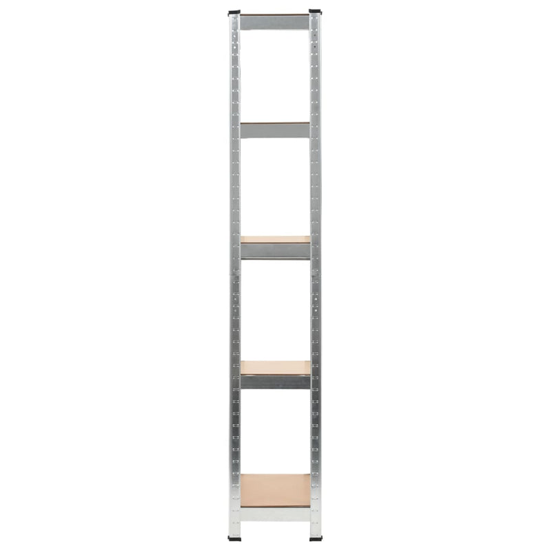 vidaXL 5-Layer Storage Shelf Silver Steel&Engineered Wood