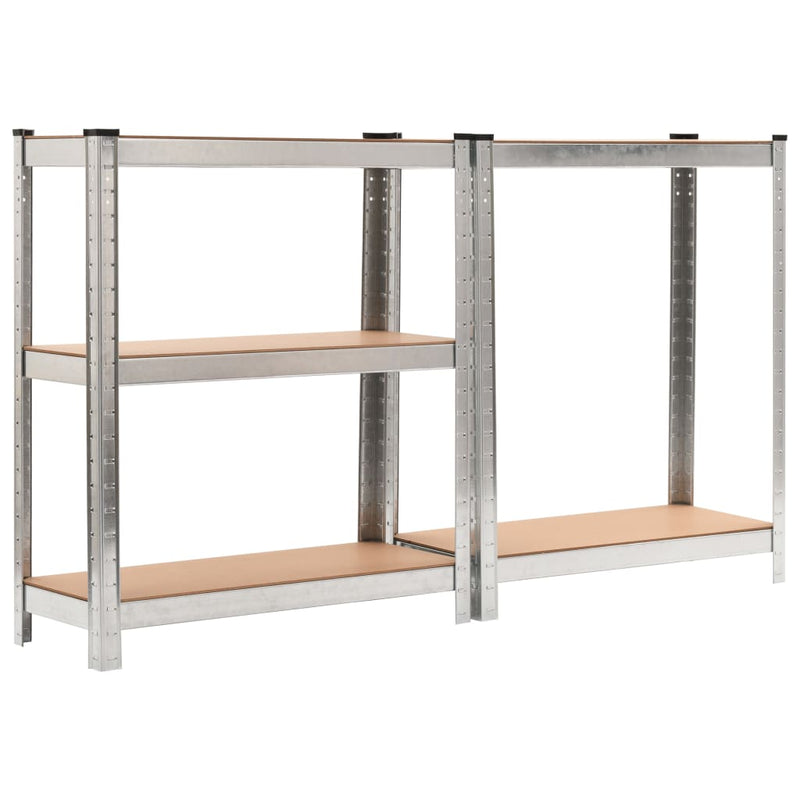 vidaXL 5-Layer Storage Shelf Silver Steel&Engineered Wood