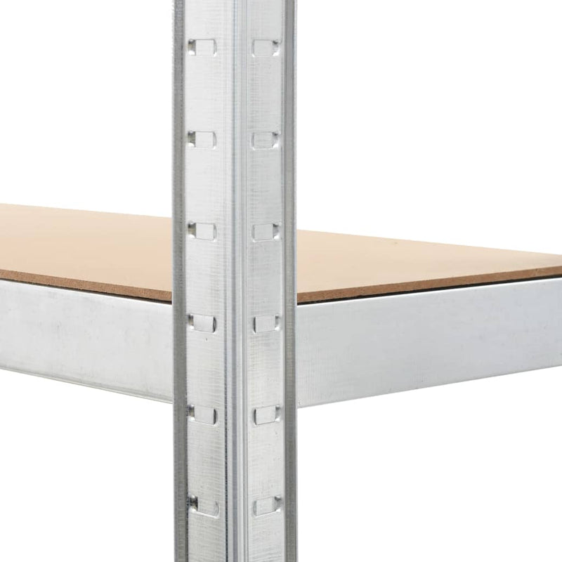 vidaXL 5-Layer Storage Shelf Silver Steel&Engineered Wood