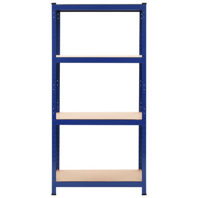 vidaXL Storage Shelves 2 pcs Blue 80x40x160 cm Steel and MDF