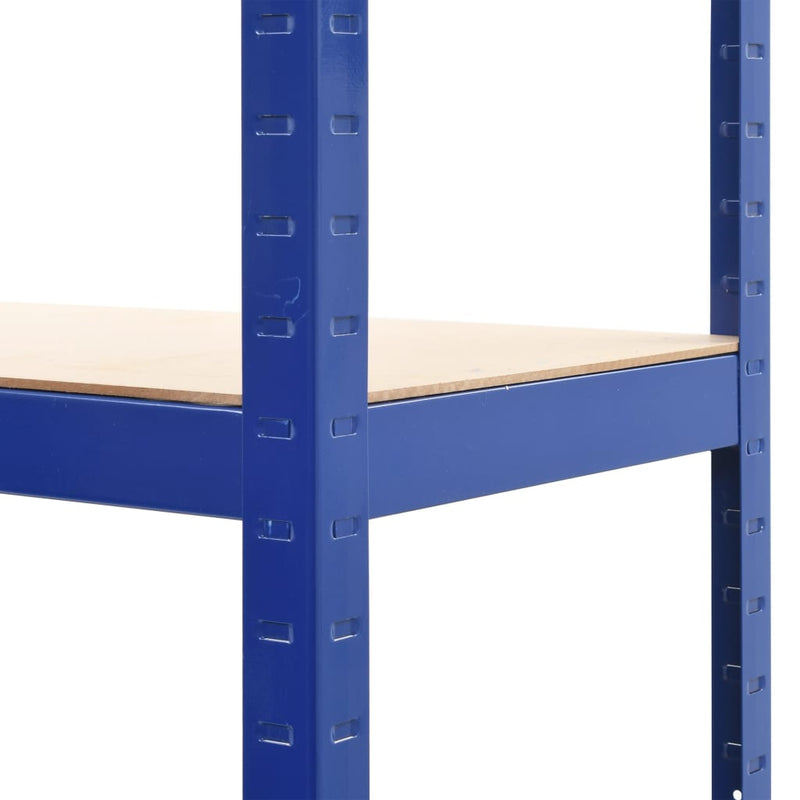 vidaXL Storage Shelves 2 pcs Blue 80x40x160 cm Steel and MDF
