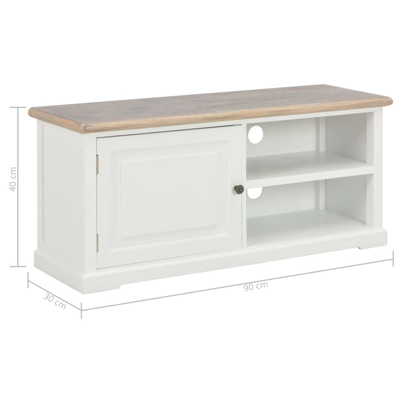 vidaXL TV Cabinet White 90x30x40 cm Wood