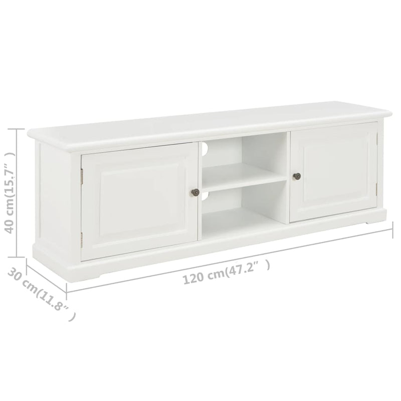 vidaXL TV Cabinet White 120x30x40 cm Wood