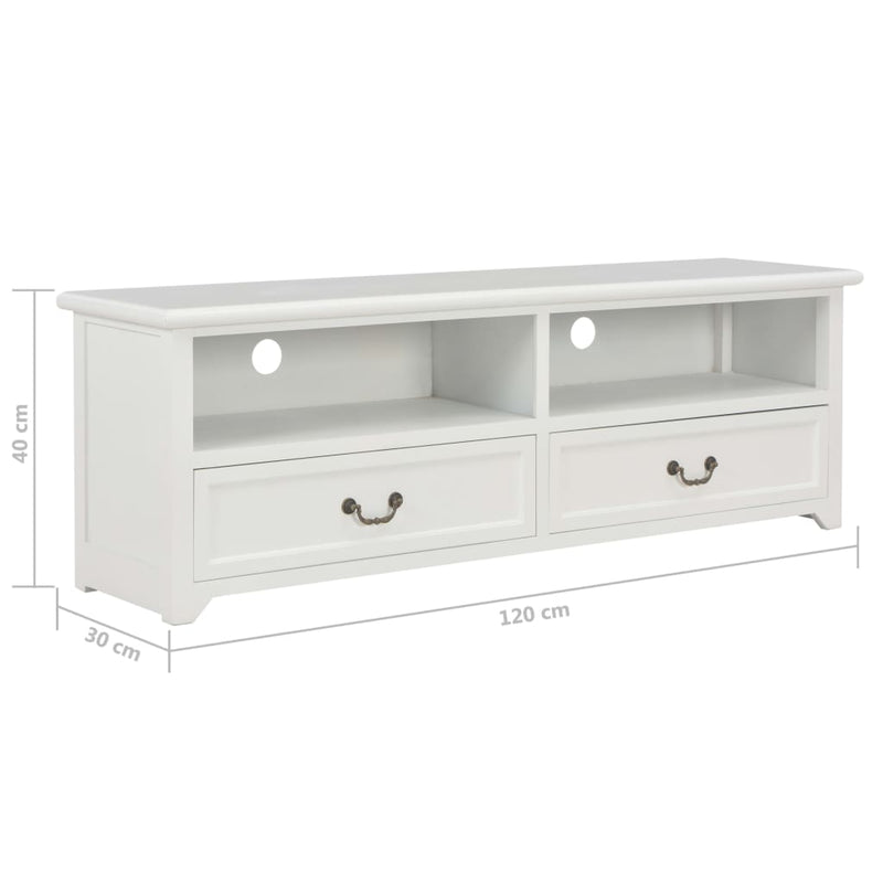 vidaXL TV Cabinet White 120x30x40 cm Wood