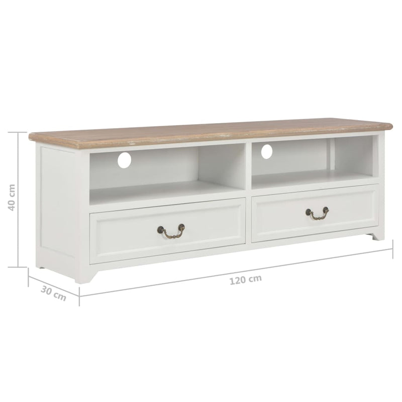 vidaXL TV Cabinet White 120x30x40 cm Wood