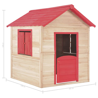 vidaXL Kids Play House Fir wood Red