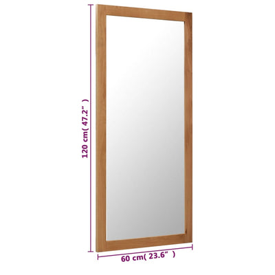 vidaXL Mirror 50x140 cm Solid Oak Wood