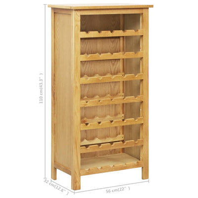 vidaXL Wine Cabinet 56x32x110 cm Solid Oak Wood