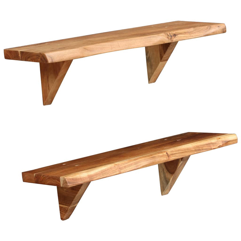 vidaXL Wall Shelves 2 pcs 90x20x18 cm Solid Acacia Wood