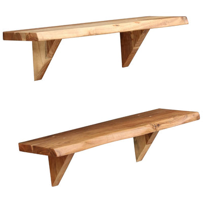 vidaXL Wall Shelves 2 pcs 90x20x18 cm Solid Acacia Wood