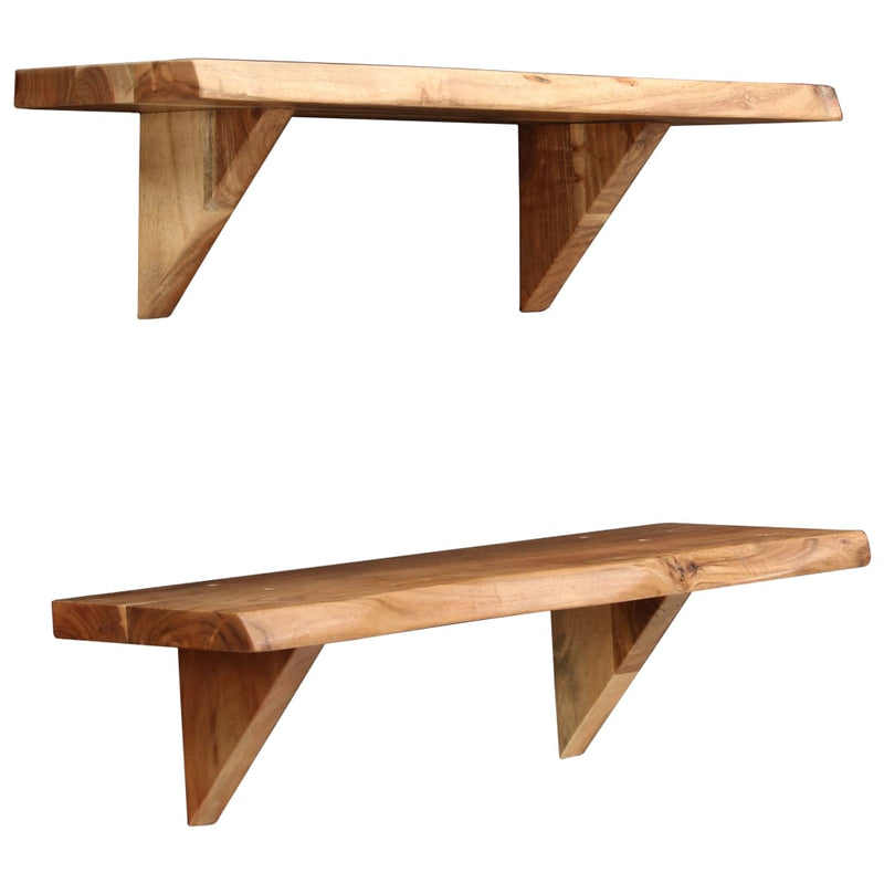 vidaXL Wall Shelves 2 pcs 90x20x18 cm Solid Acacia Wood