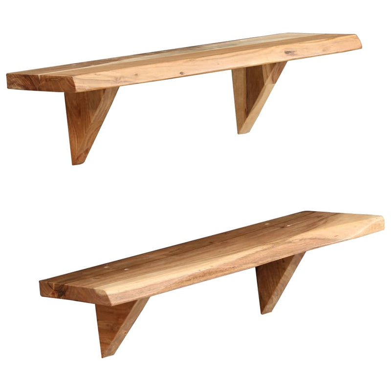 vidaXL Wall Shelves 2 pcs 90x20x18 cm Solid Acacia Wood