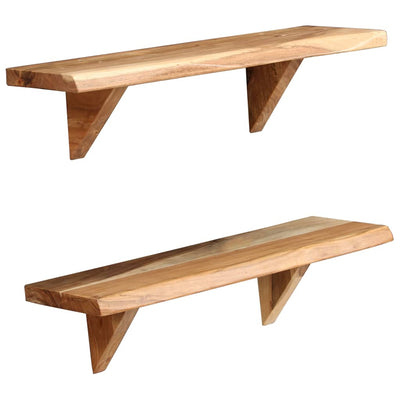 vidaXL Wall Shelves 2 pcs 90x20x18 cm Solid Acacia Wood
