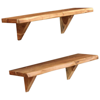 vidaXL Wall Shelves 2 pcs 90x20x18 cm Solid Acacia Wood