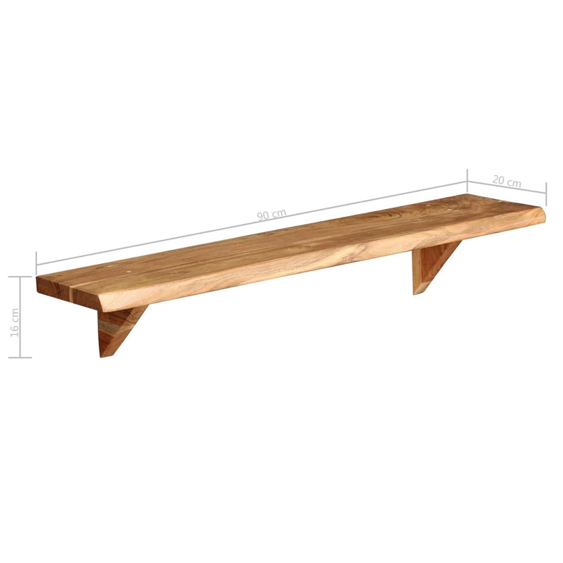 vidaXL Wall Shelves 2 pcs 90x20x18 cm Solid Acacia Wood