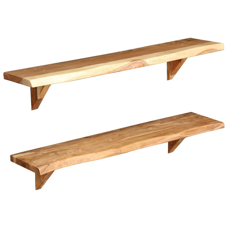 vidaXL Wall Shelves 2 pcs 90x20x18 cm Solid Acacia Wood
