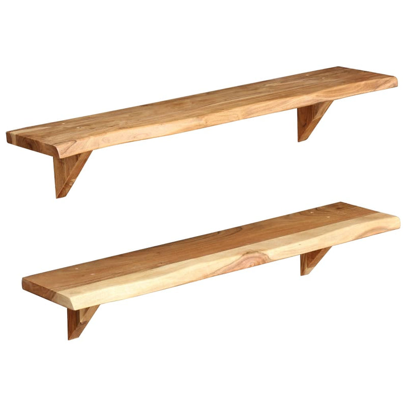 vidaXL Wall Shelves 2 pcs 90x20x18 cm Solid Acacia Wood