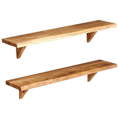 vidaXL Wall Shelves 2 pcs 90x20x18 cm Solid Acacia Wood