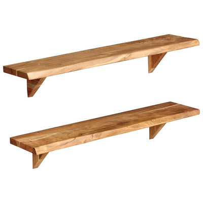 vidaXL Wall Shelves 2 pcs 90x20x18 cm Solid Acacia Wood