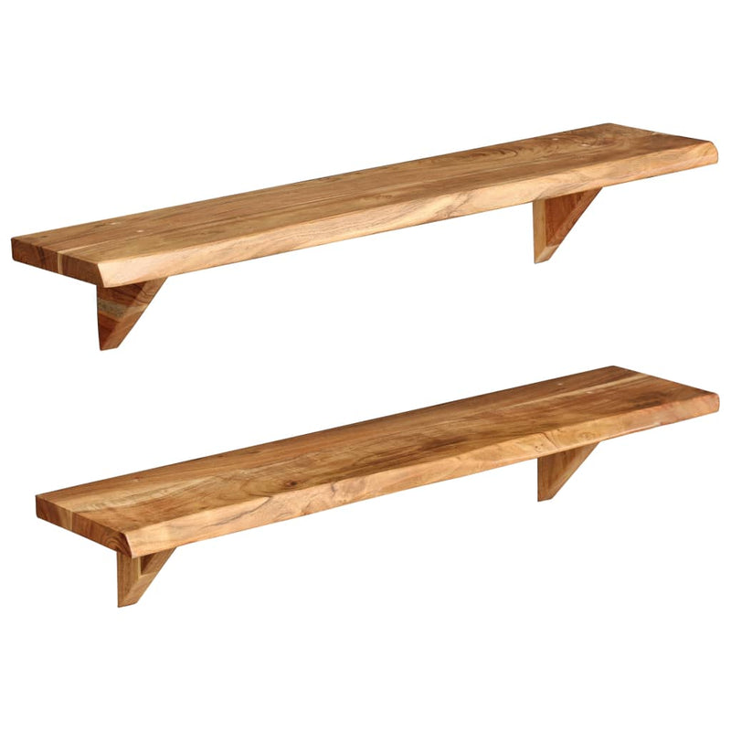 vidaXL Wall Shelves 2 pcs 90x20x18 cm Solid Acacia Wood
