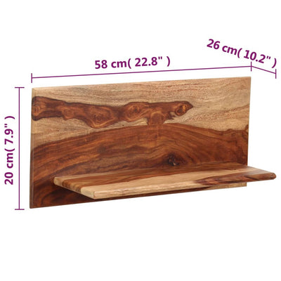 vidaXL Wall Shelves 2 pcs 58x26x20 cm Solid Sheesham Wood