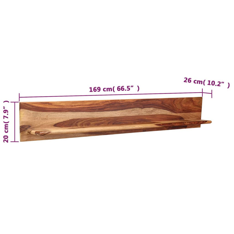 vidaXL Wall Shelves 2 pcs 58x26x20 cm Solid Sheesham Wood