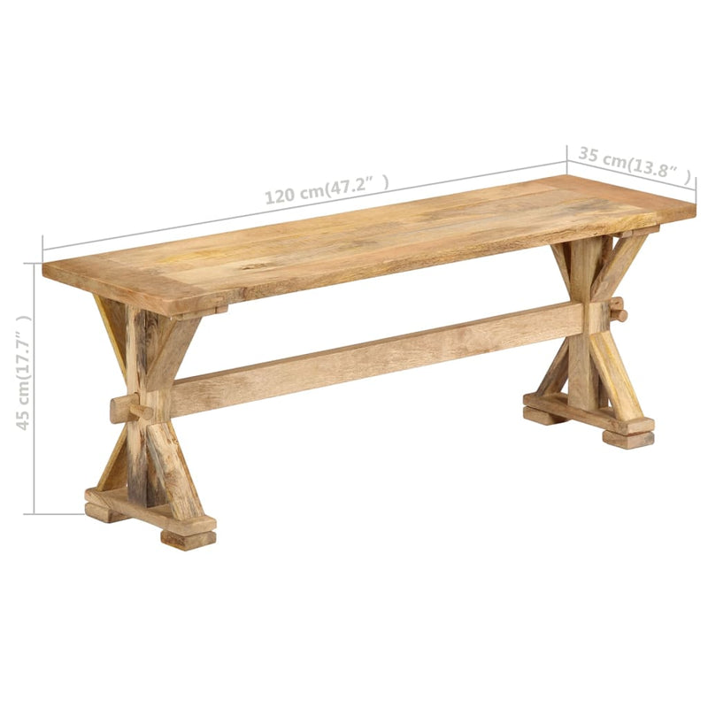 vidaXL Hall Bench 120x35x45 cm Solid Mango Wood