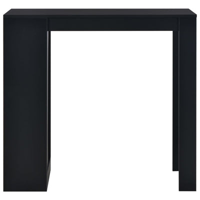 vidaXL Bar Table with Shelf Black 110x50x103 cm