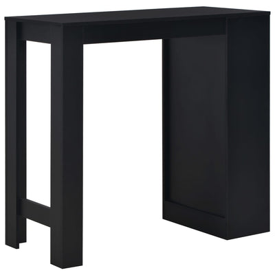 vidaXL Bar Table with Shelf Black 110x50x103 cm