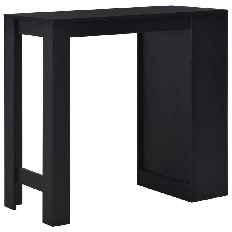 vidaXL Bar Table with Shelf Black 110x50x103 cm