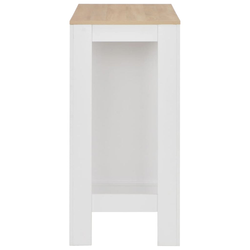 vidaXL Bar Table with Shelf Black 110x50x103 cm