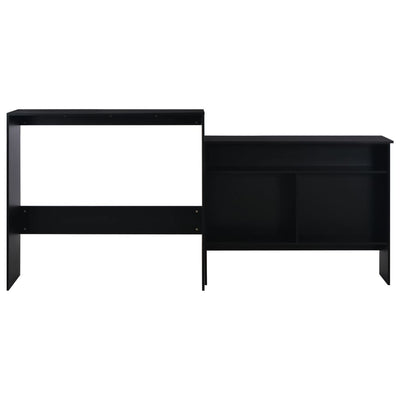 vidaXL Bar Table with 2 Table Tops Black 130x40x120 cm