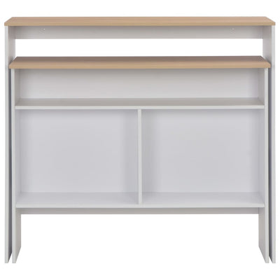 vidaXL Bar Table with 2 Table Tops Black 130x40x120 cm