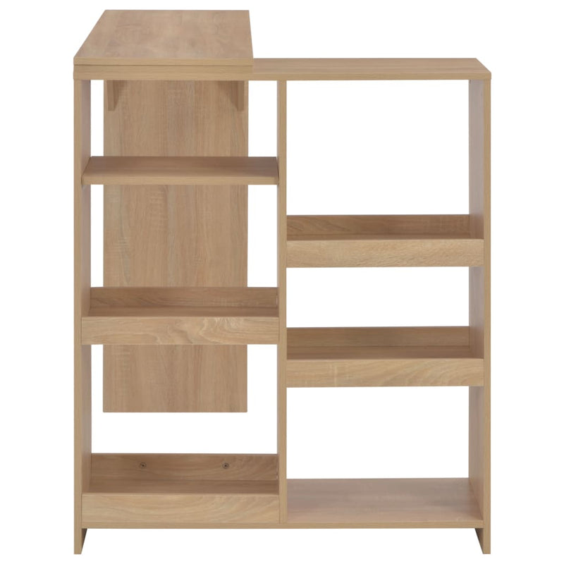 vidaXL Bar Table with Moveable Shelf Black 138x39x110 cm