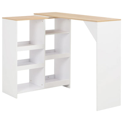vidaXL Bar Table with Moveable Shelf Black 138x39x110 cm