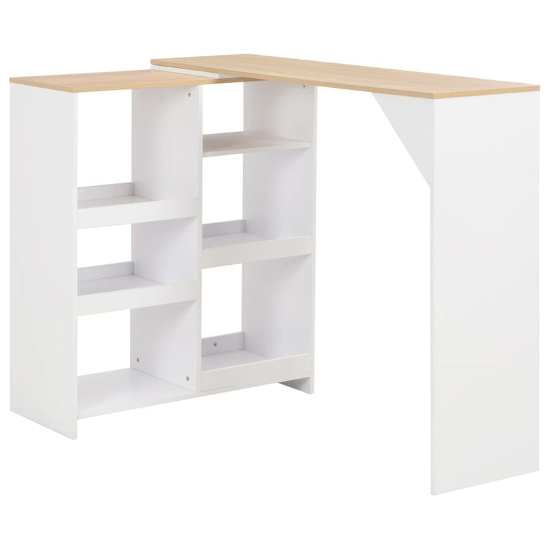 vidaXL Bar Table with Moveable Shelf Black 138x39x110 cm