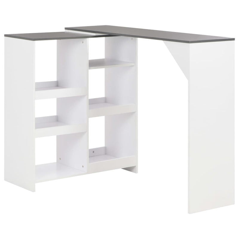 vidaXL Bar Table with Moveable Shelf Black 138x39x110 cm