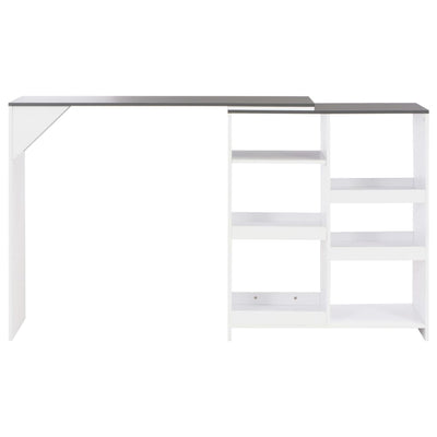 vidaXL Bar Table with Moveable Shelf Black 138x39x110 cm