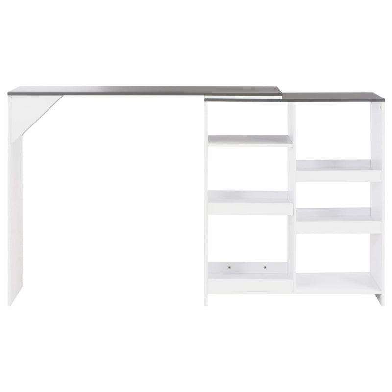 vidaXL Bar Table with Moveable Shelf Black 138x39x110 cm