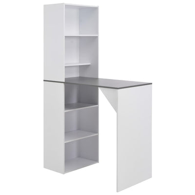 vidaXL Bar Table with Cabinet Black 115x59x200 cm