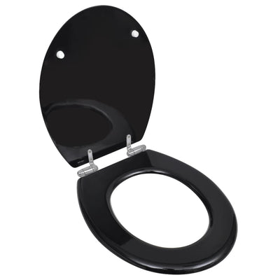 vidaXL Toilet Seats with Soft Close Lids 2 pcs MDF Black