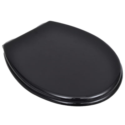vidaXL Toilet Seats with Soft Close Lids 2 pcs MDF Black